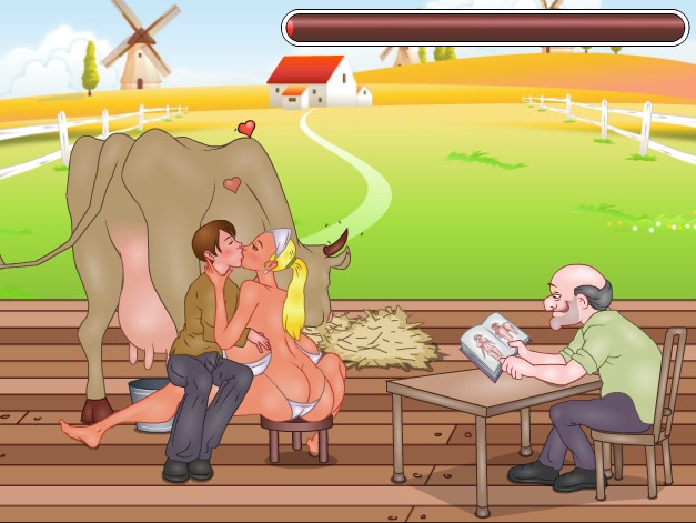 Lesbians Flashing Tits - Big Boobs dairymaid - Hentai lesbian flash game