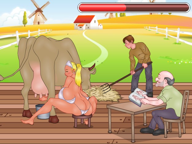 Lesbian Boob Games - Big Boobs dairymaid - Hentai lesbian flash game