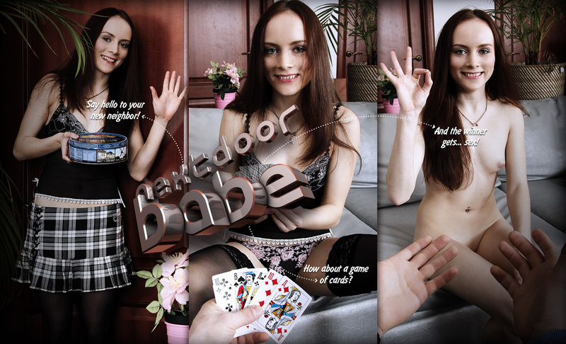 They say poker is a game for the bold... but what is strip-poker with the sexy girl from next door? Well, whatever it is, it's surely damn hot. So it's time to play your cards well and win the neigbor hottie's clothes and body.